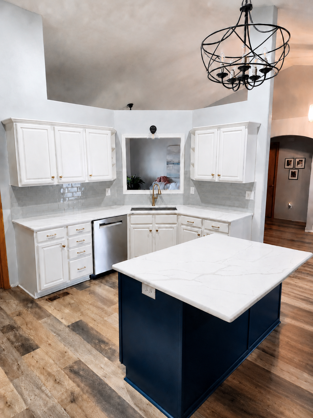 Modern kitchen remodel with custom cabinetry by Jayhawk Construction